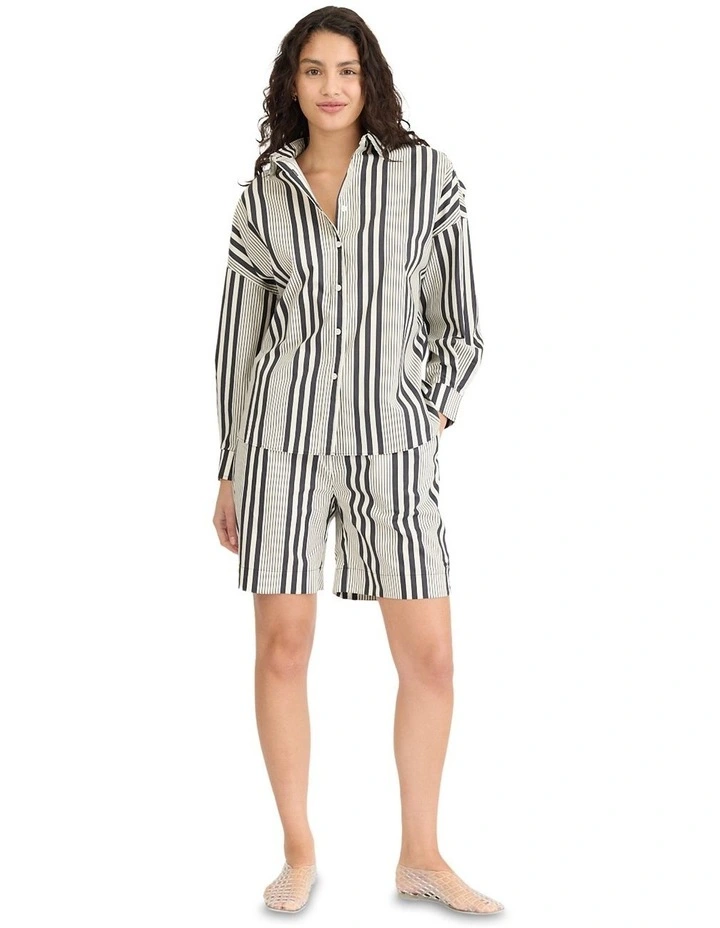 Chiara Open Yoke Shirt in Black image 1