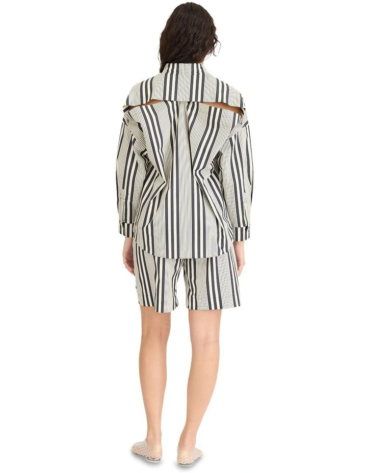 Chiara Open Yoke Shirt in Black image 2