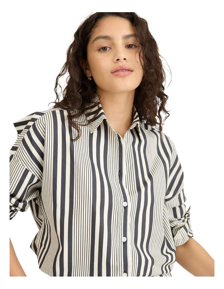 Chiara Open Yoke Shirt in Black image 4