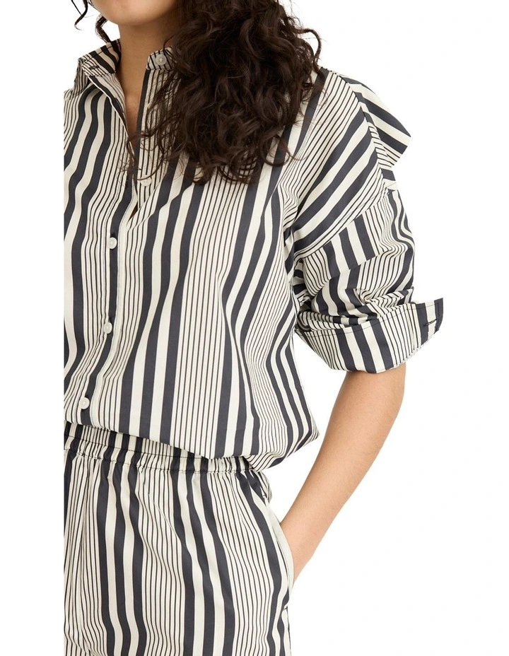 Chiara Open Yoke Shirt in Black image 6