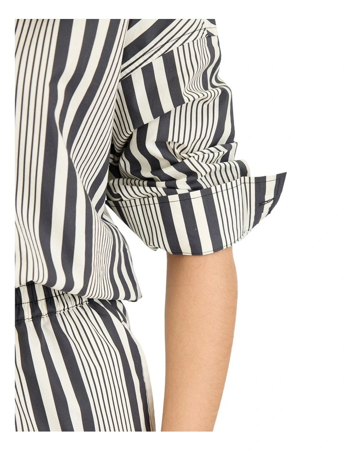 Chiara Open Yoke Shirt in Black image 7