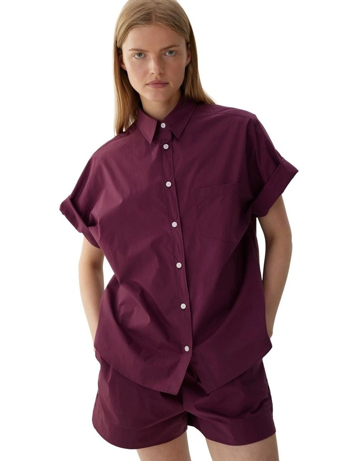Chiara Short Sleeve Shirt in Red image 1