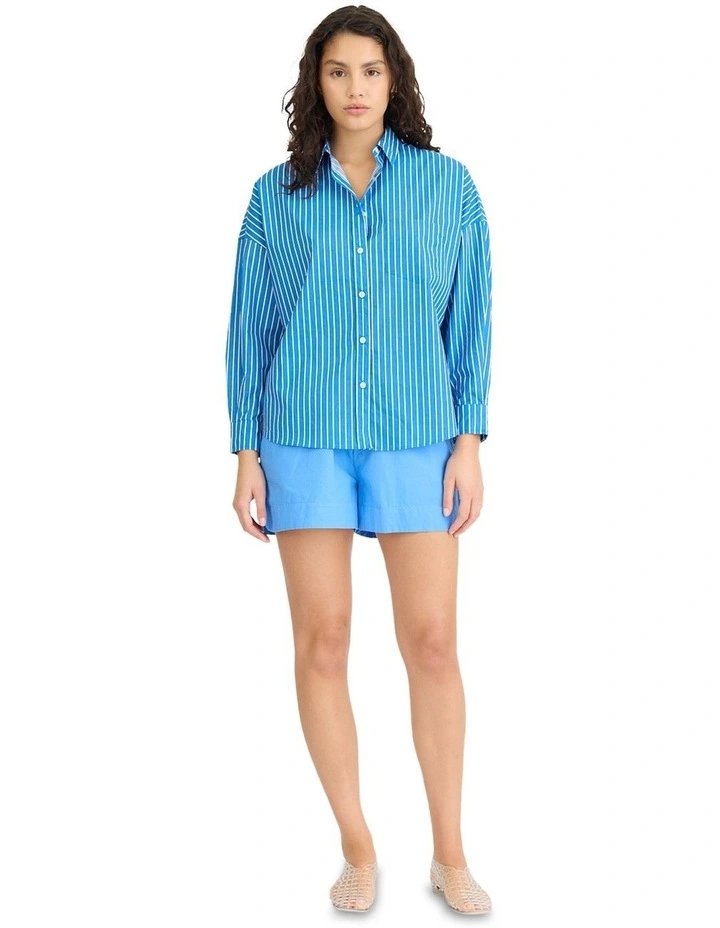 Chiara Long Sleeve Stripe Shirt in Blue image 1