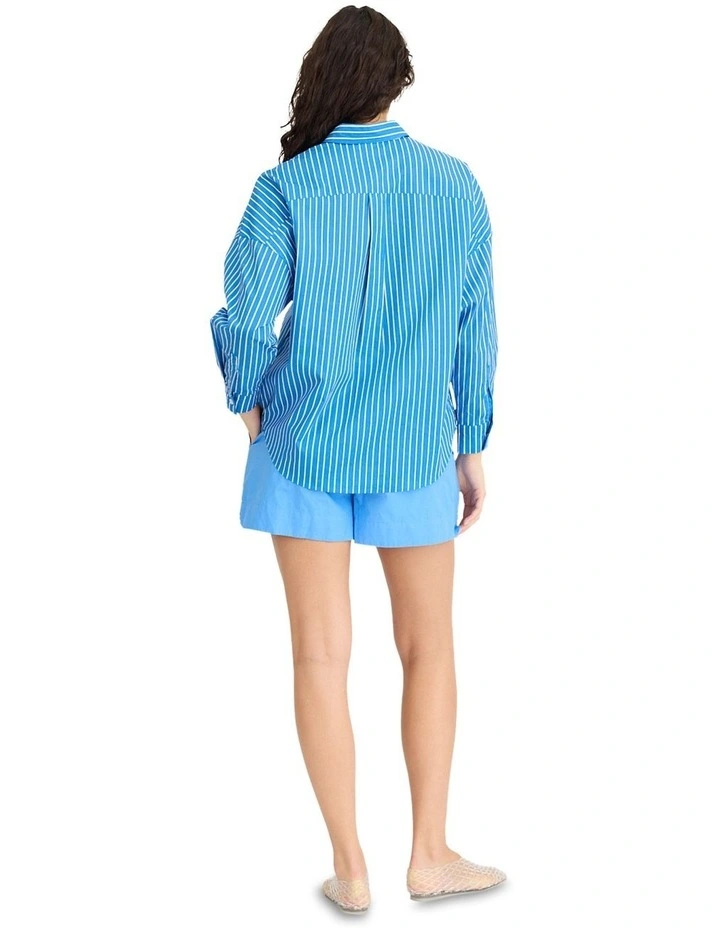 Chiara Long Sleeve Stripe Shirt in Blue image 2