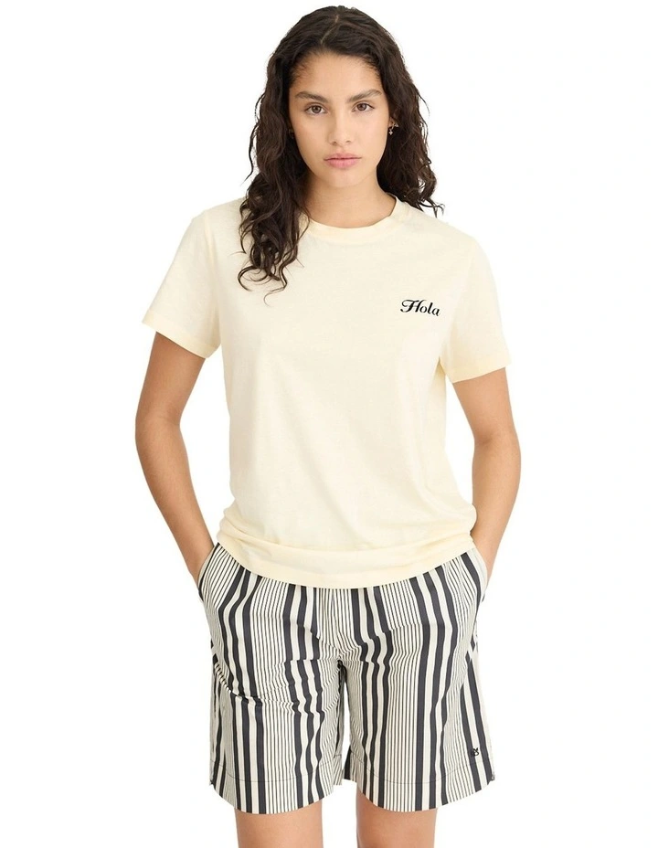 Hola Tee in Beige image 4