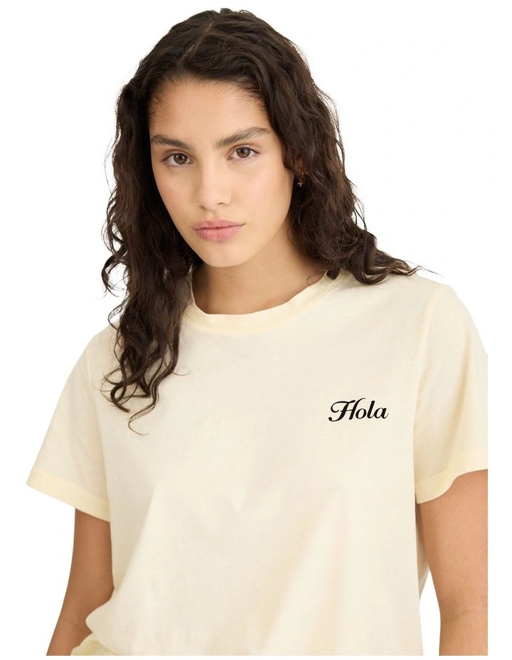 Hola Tee in Beige image 6