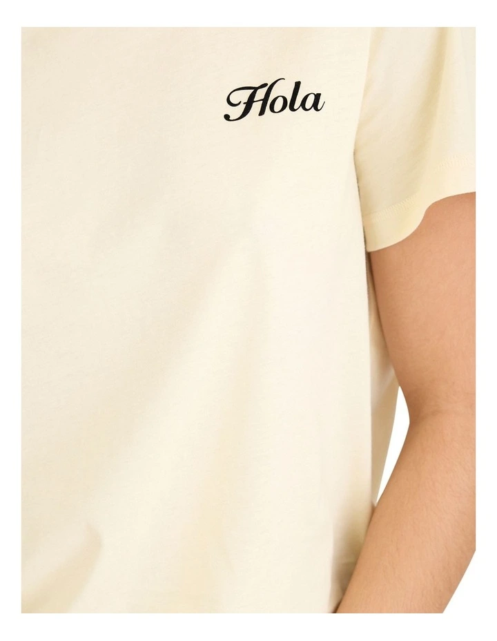 Hola Tee in Beige image 7