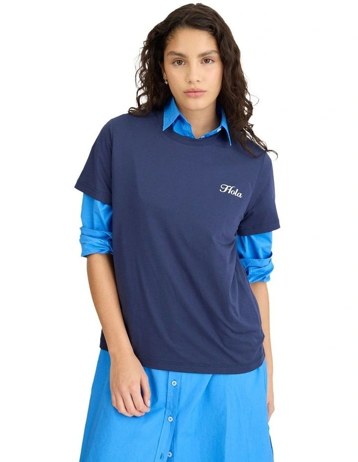 Hola Tee in Blue image 1