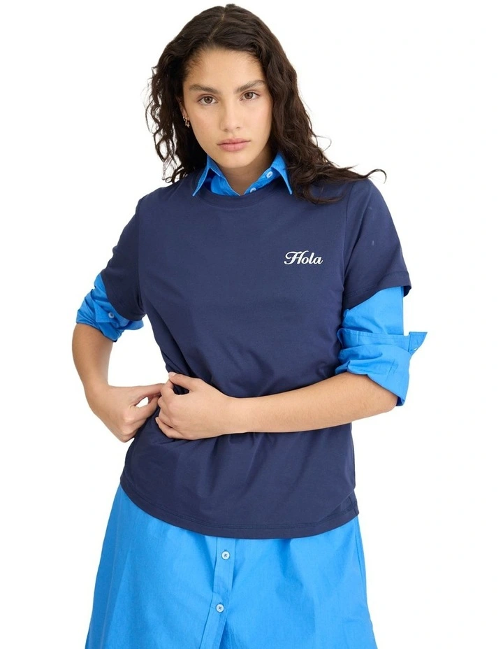 Hola Tee in Blue image 5