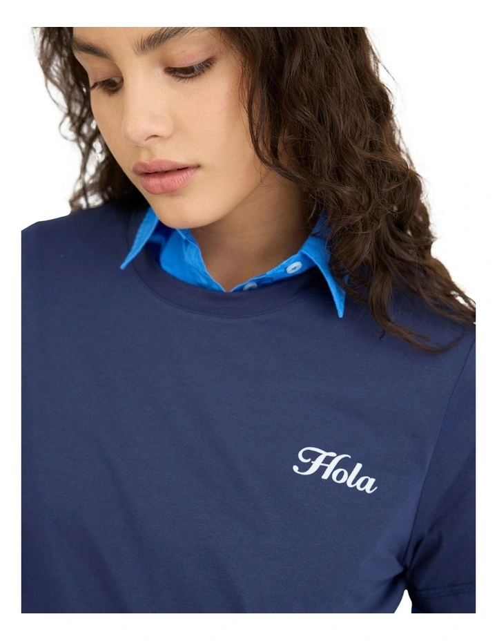 Hola Tee in Blue image 6