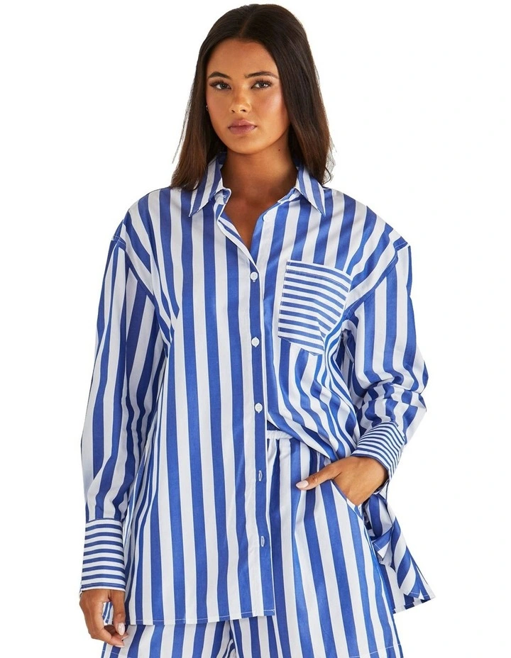 Brynne Shirt in Blue Stripe image 1