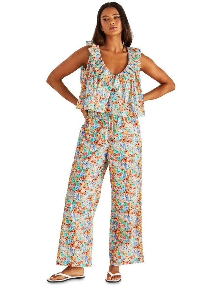 Panna Ruffled Neck Tank in Multi image 4