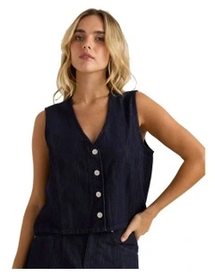 Sabine Denim Vest in Blue