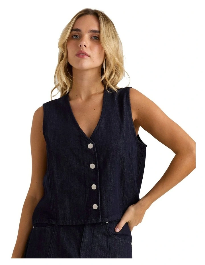 Sabine Denim Vest in Blue image 1