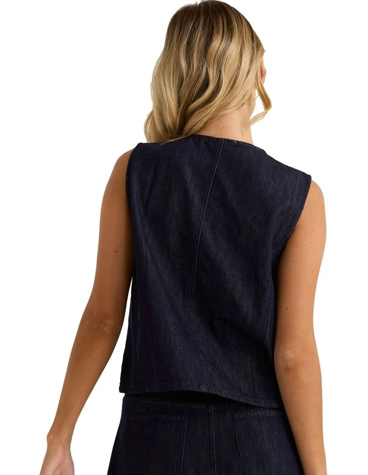 Sabine Denim Vest in Blue image 2
