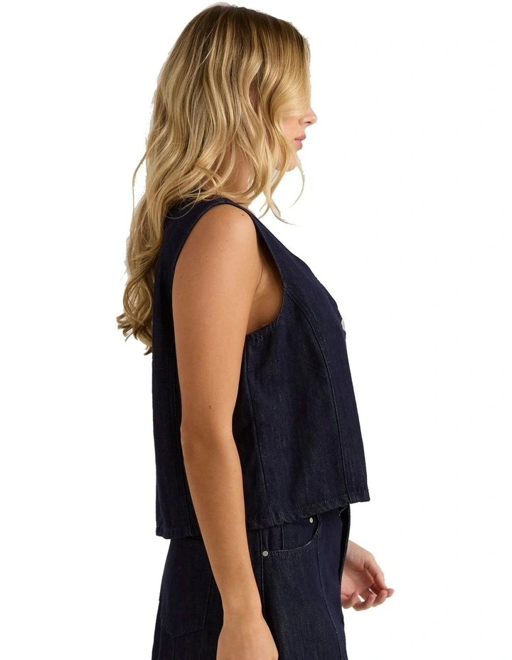 Sabine Denim Vest in Blue image 3