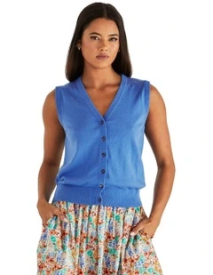 Leo Knit Vest in Cornflower