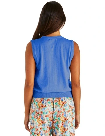 Leo Knit Vest in Cornflower