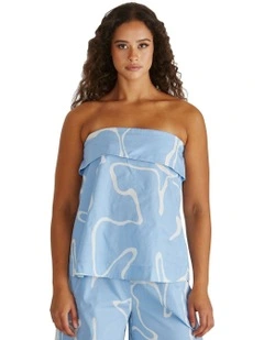 Tilda Strapless Top in Blue