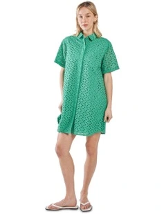 Steva Shirt Dress in Green