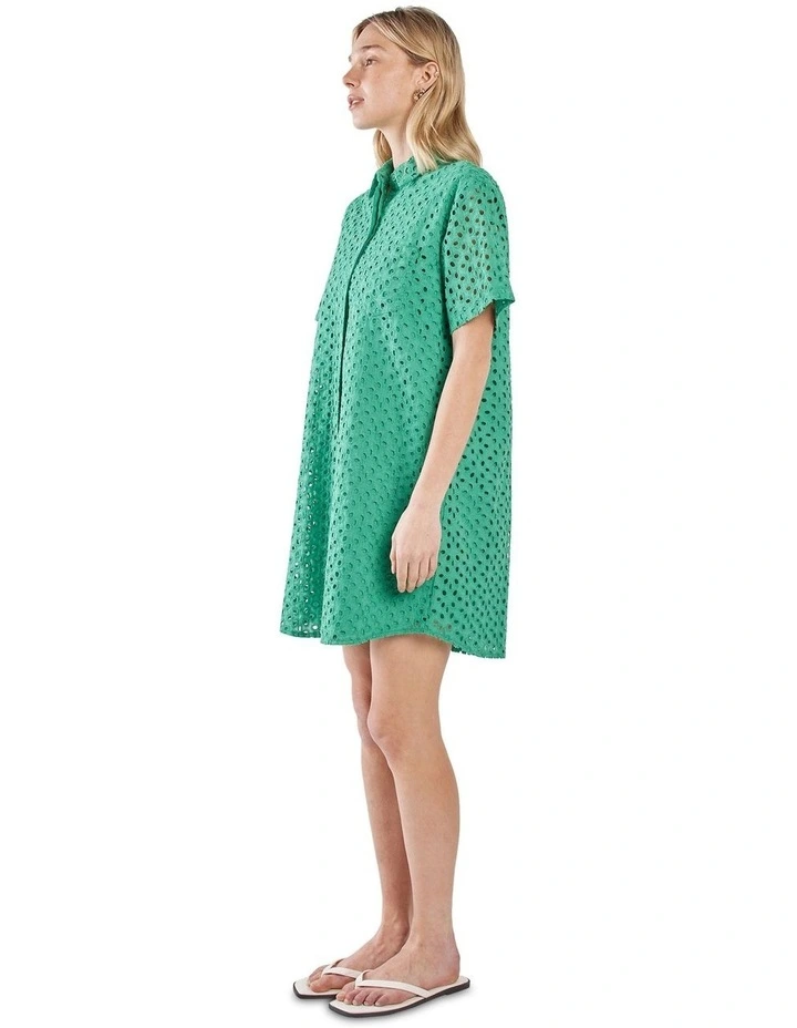 Steva Shirt Dress in Green image 3