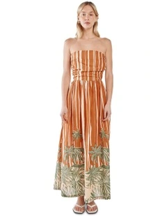 Mina Strapless Dress in Orange