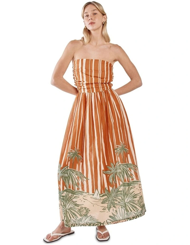 Mina Strapless Dress in Orange image 4