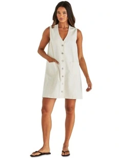 Sabine Denim Vest Dress in Parchment Wash