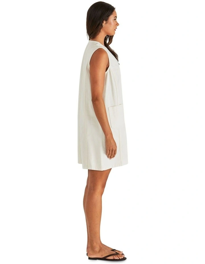 Sabine Denim Vest Dress in Parchment Wash image 3