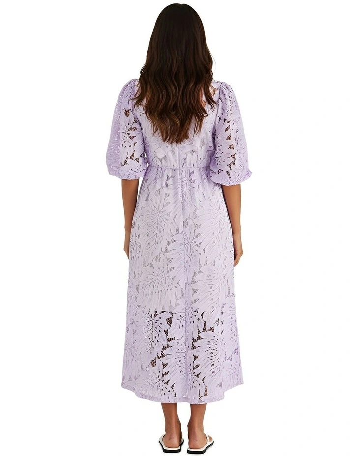 Hilde V Neck Dress in Purple image 2
