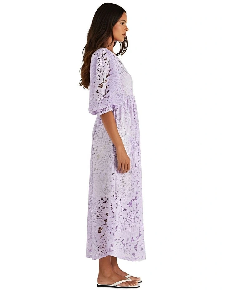 Hilde V Neck Dress in Purple image 3