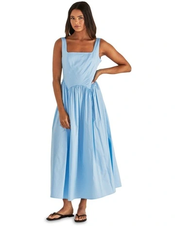 Aliah Midi Dress in Blue