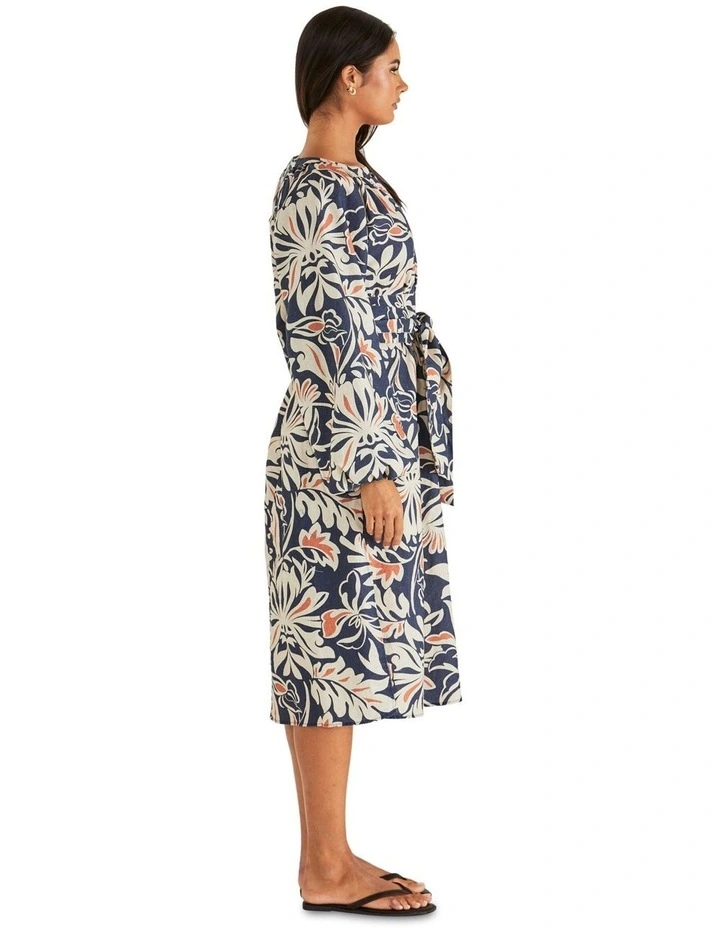 Jana Obi Belt Dress in Blue image 3