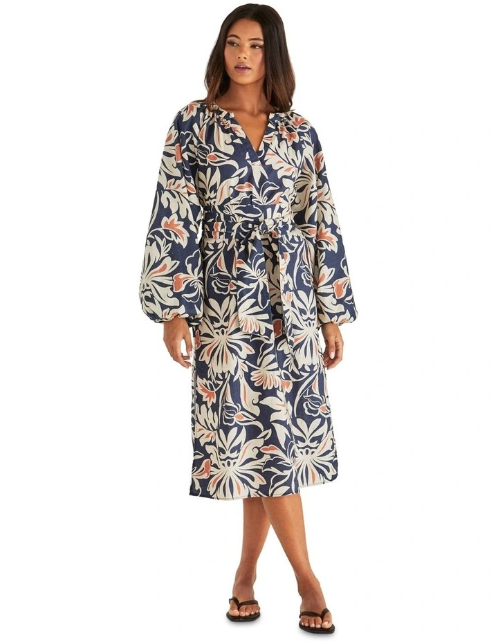 Jana Obi Belt Dress in Blue image 4