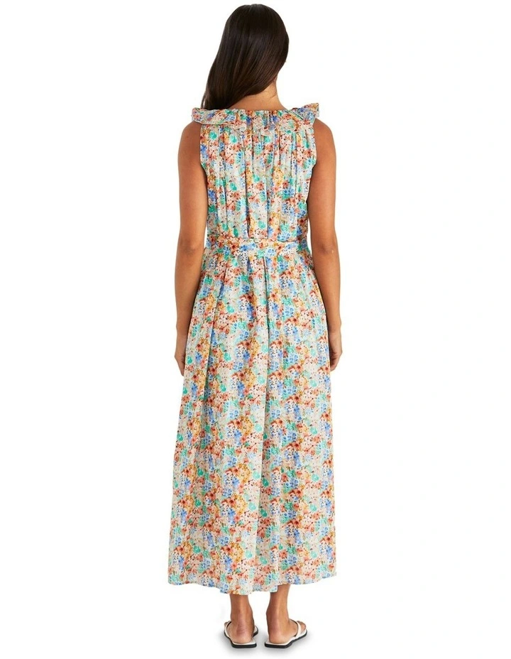 Panna Ruffled Neck Dress in Multi image 2