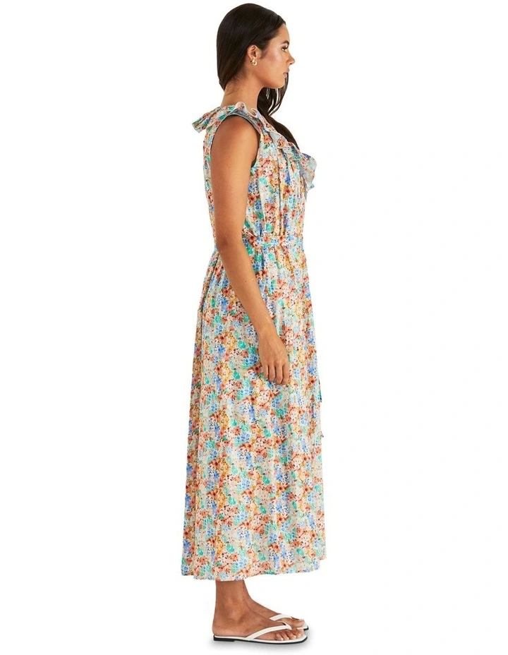 Panna Ruffled Neck Dress in Multi image 3