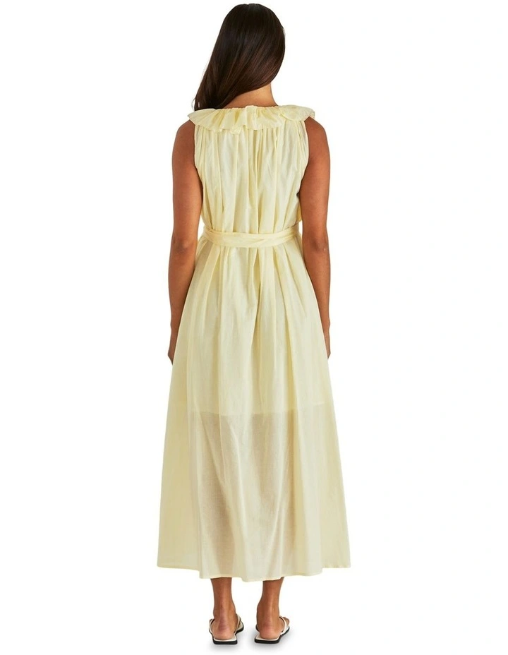 Lilla Ruffled Neck Dress in Yellow image 2