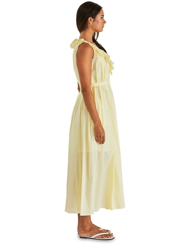 Lilla Ruffled Neck Dress in Yellow image 3