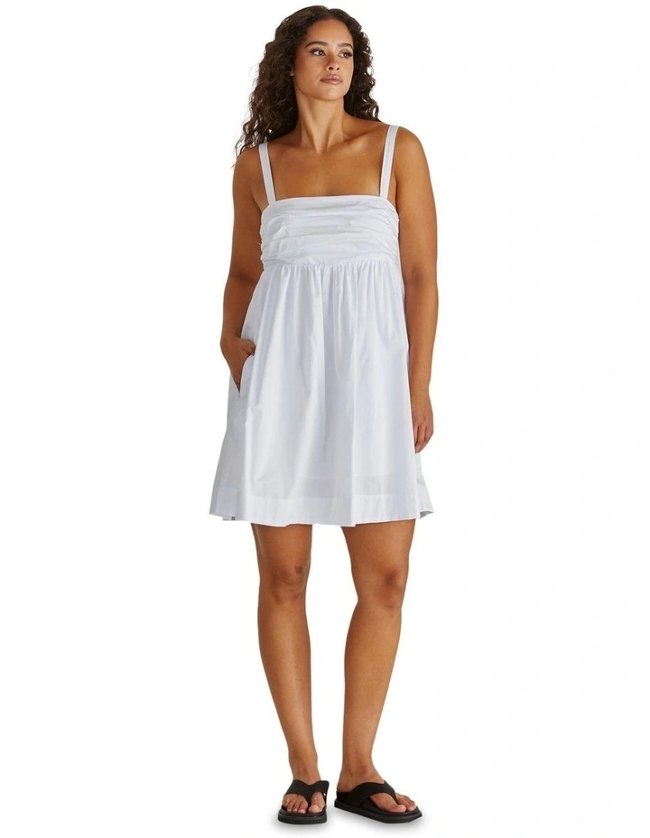Laurie Empire Line Mini Dress in White image 1
