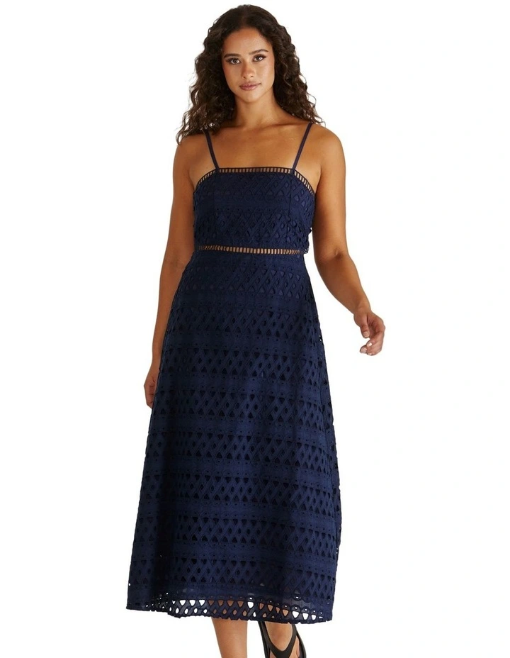 Kali Broderie Dress in Black image 3