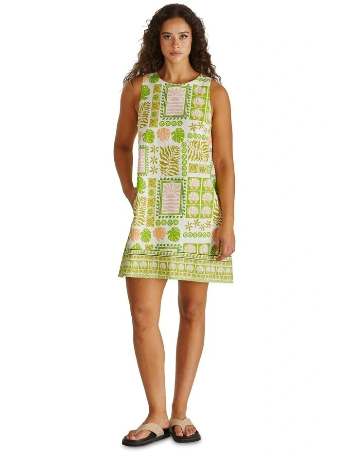 Emmett Tie Back Shift Dress in Green image 1