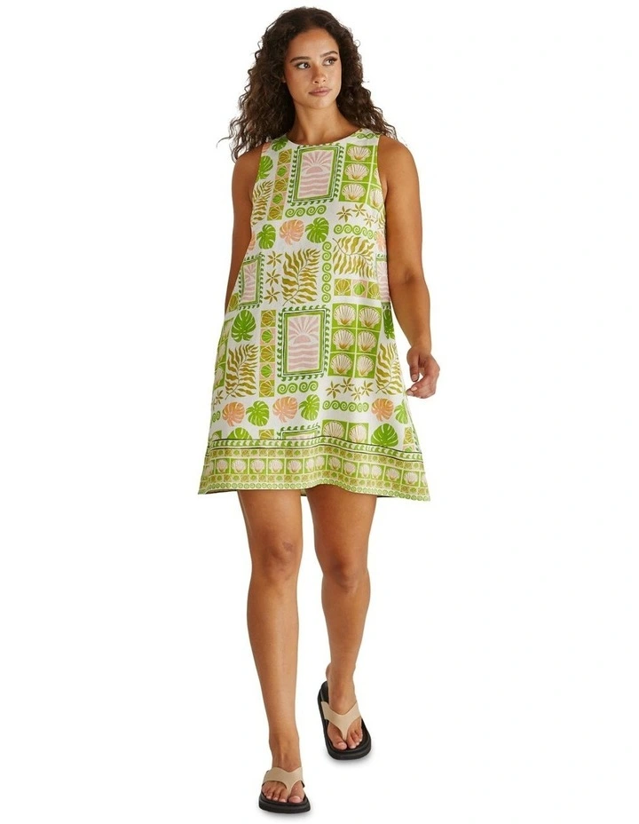 Emmett Tie Back Shift Dress in Green image 3