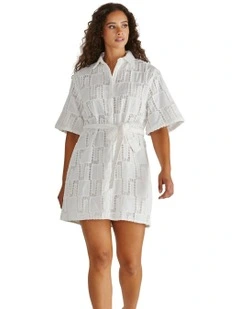 Dillon Shirt Dress in White