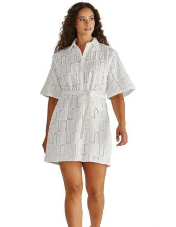 Dillon Shirt Dress in White