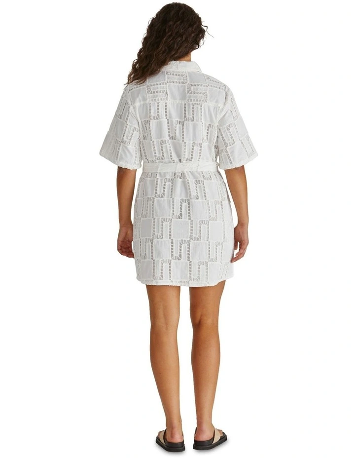 Dillon Shirt Dress in White image 2