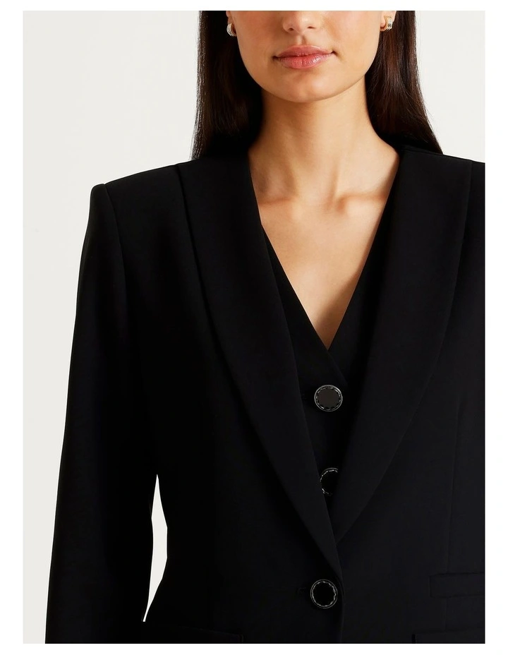 Urban Tailoring Crepe Blazer with Shawl Lapel in Black image 4