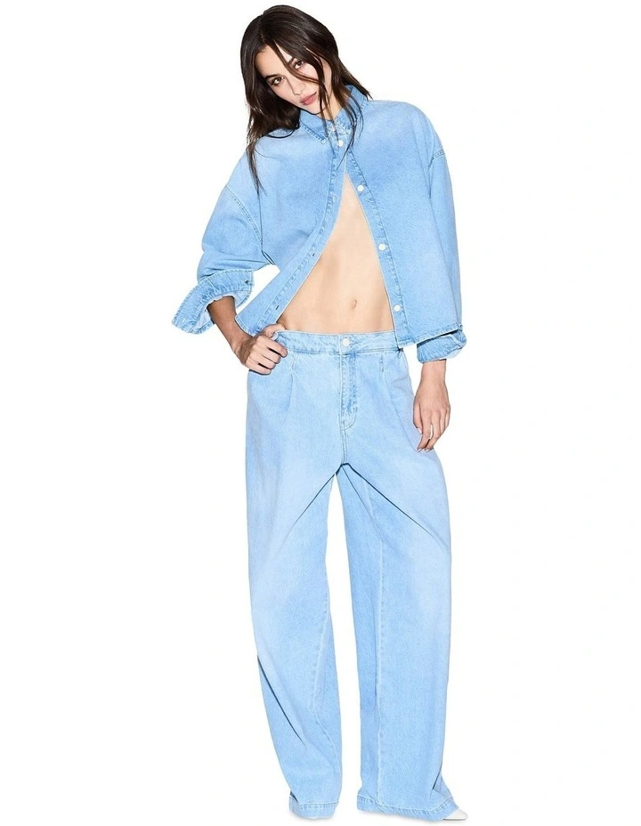 Denim Shirt in Light Blue image 3