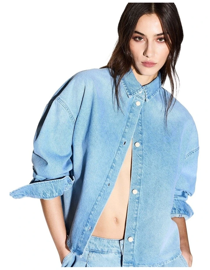 Denim Shirt in Light Blue image 4