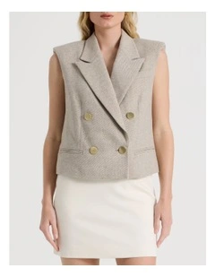 Urban Tailoring Twill Double Breasted Vest in Brown BASS/ISO