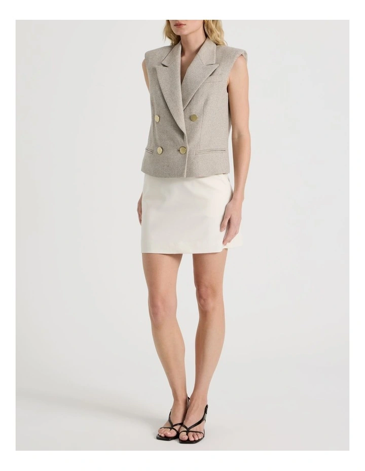 Urban Tailoring Twill Double Breasted Vest in Brown BASS/ISO image 4